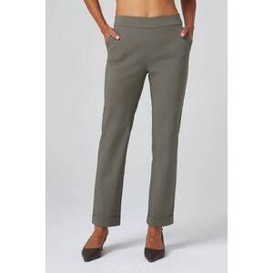 NEW FRANNE GOLDE all season cuffed trouser in dark sage